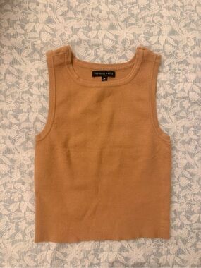 Kendall & Kylie Ribbed Knit Camel Tank
